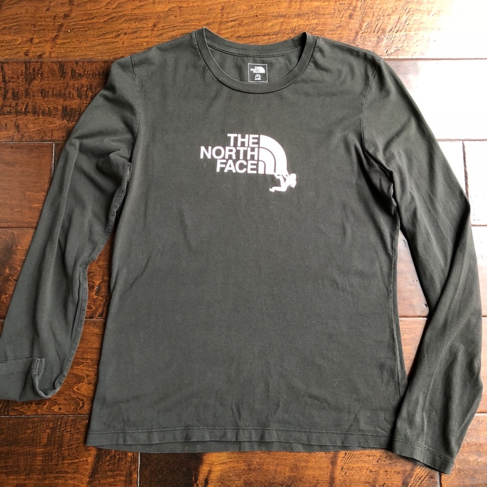 North face brown long sleeve shirt